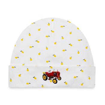 Traktor Pony - Baby Premium Organic Mütze - Weiß/Zitronengelb - Vorne