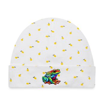 Frosch - Baby Premium Organic Mütze - Weiß/Zitronengelb - Vorne