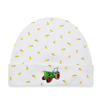 Alter Traktor Deutz D25 - Baby Premium Organic Mütze - Weiß/Zitronengelb - Vorne