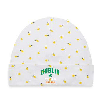 Dublin - Irland - Baby Premium Organic Mütze - Weiß/Zitronengelb - Vorne