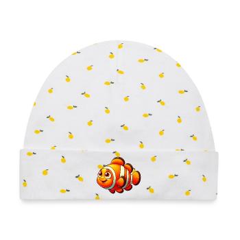Clownfisch - Baby Premium Organic Mütze - Weiß/Zitronengelb - Vorne