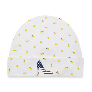 Damenschuhe und Amerika - Baby Premium Organic Mütze - Weiß/Zitronengelb - Vorne
