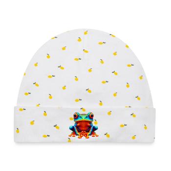 Frosch - Baby Premium Organic Mütze - Weiß/Zitronengelb - Vorne