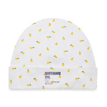 Skateboard Skateboard Skateboard - Baby Premium Organic Mütze - Weiß/Zitronengelb - Vorne