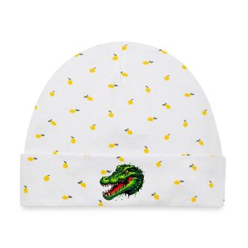 Alligator-Krokodil - Baby Premium Organic Mütze - Weiß/Zitronengelb - Vorne