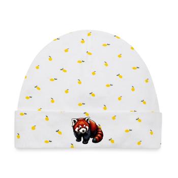 Kleiner Panda - Baby Premium Organic Mütze - Weiß/Zitronengelb - Vorne