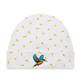 Eisvogel - Baby Premium Organic Mütze - Weiß/Zitronengelb - Vorne