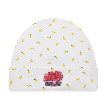 Hello Sweety! – Flirty Retro Vibes - Baby Premium Organic Mütze - Weiß/Zitronengelb - Vorne