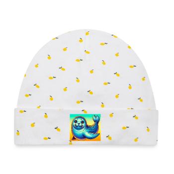Siegel - Baby Premium Organic Mütze - Weiß/Zitronengelb - Vorne