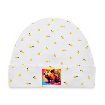 Bieber - Baby Premium Organic Mütze - Weiß/Zitronengelb - Vorne