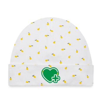 Health Heart Icon – Medizinische Versorgung und Erste Hilfe - Baby Premium Organic Mütze - Weiß/Zitronengelb - Vorne