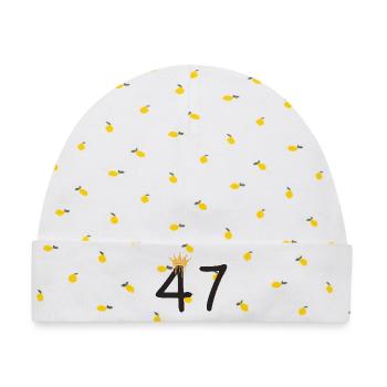 47 - Baby Premium Organic Mütze - Weiß/Zitronengelb - Vorne
