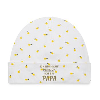 Papa Teenager ich bin nicht peinlich ich bin Papa - Baby Premium Organic Mütze - Weiß/Zitronengelb - Vorne