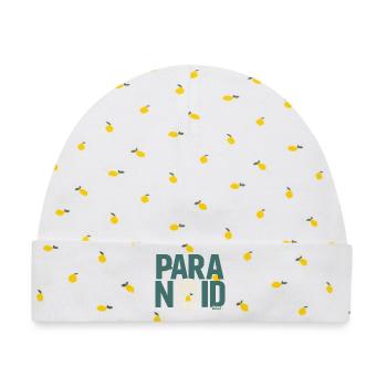 Paranoid Totenkopf  - Baby Premium Organic Mütze - Weiß/Zitronengelb - Vorne