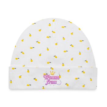 traumfrau / y2k statement spitzname design  - Baby Premium Organic Mütze - Weiß/Zitronengelb - Vorne