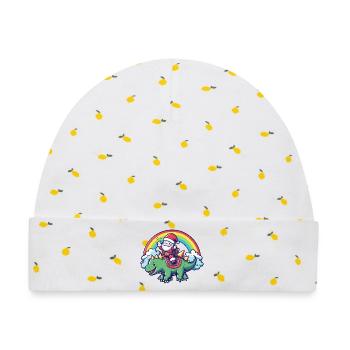 Dinosaurier stegosaurus Weihnachtsmann - Baby Premium Organic Mütze - Weiß/Zitronengelb - Vorne