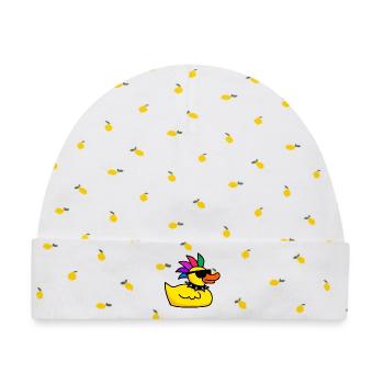 Punker Ente - Baby Premium Organic Mütze - Weiß/Zitronengelb - Vorne