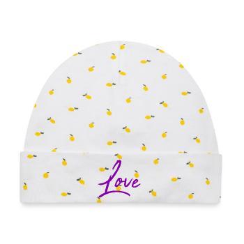 LIEBE. VALENTINSTAG. HERZ. ICH LIEBE DICH. ICH LIEBE DICH - Baby Premium Organic Mütze - Weiß/Zitronengelb - Vorne