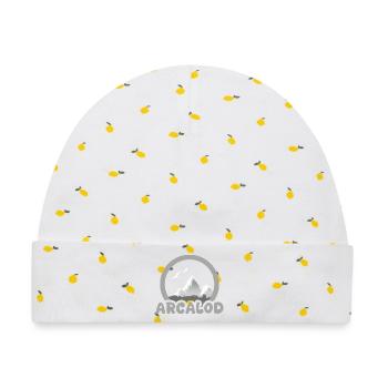 Trekking Arcalod - Baby Premium Organic Mütze - Weiß/Zitronengelb - Vorne