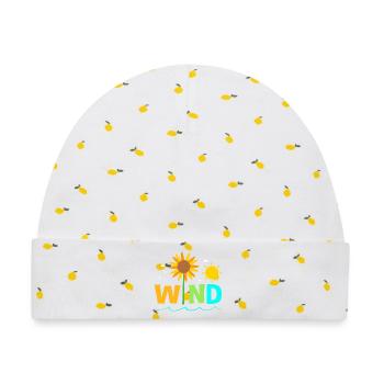 Windrad Windenergie Windkraft - Baby Premium Organic Mütze - Weiß/Zitronengelb - Vorne