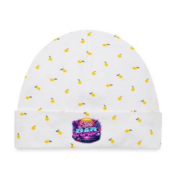 Stay Rad Neon Retro - Baby Premium Organic Mütze - Weiß/Zitronengelb - Vorne