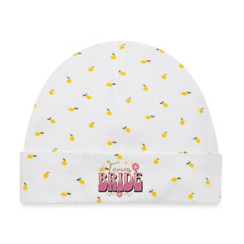 Team Bride - Baby Premium Organic Mütze - Weiß/Zitronengelb - Vorne