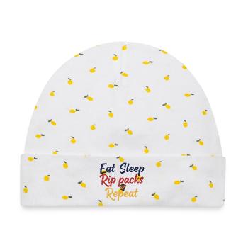 Eat Sleep Rip Packs Wiederholender Sammelkarten-Sammler - Baby Premium Organic Mütze - Weiß/Zitronengelb - Vorne