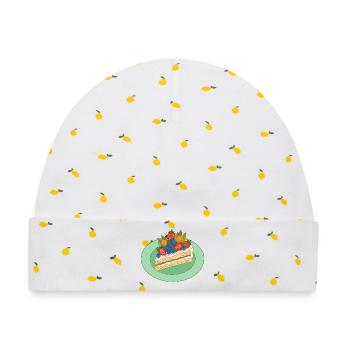 Fruchtige Tortenpracht - Baby Premium Organic Mütze - Weiß/Zitronengelb - Vorne