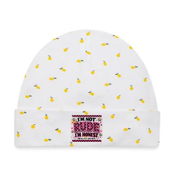 Rude? I’m Honest — You’re Sensitive Heulsuse - Baby Premium Organic Mütze - Weiß/Zitronengelb - Vorne