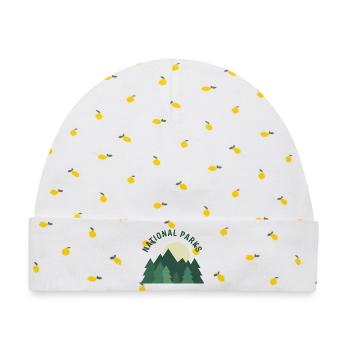 Nationalpark Wandern Wald Gipfel Landschaft Natur - Baby Premium Organic Mütze - Weiß/Zitronengelb - Vorne