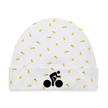 Radsportler, Fahrrad, Fahrradtour, Rennrad - Baby Premium Organic Mütze - Weiß/Zitronengelb - Vorne