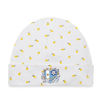 Herzflagge Argentinien Illustration - Baby Premium Organic Mütze - Weiß/Zitronengelb - Vorne