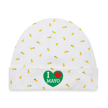 Ich liebe Mayo - Baby Premium Organic Mütze - Weiß/Zitronengelb - Vorne