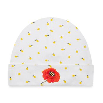 Bumblebee süße Hummel  - Baby Premium Organic Mütze - Weiß/Zitronengelb - Vorne