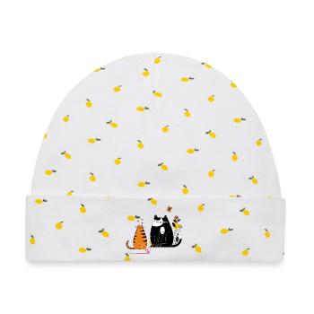 Katzenfreunde - Baby Premium Organic Mütze - Weiß/Zitronengelb - Vorne