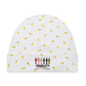 Equality Garnelen Vielfalt - Baby Premium Organic Mütze - Weiß/Zitronengelb - Vorne