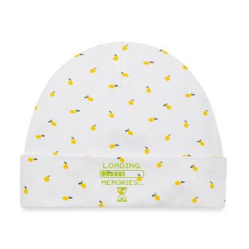 Ladezeiten der Erinnerungen - Baby Premium Organic Mütze - Weiß/Zitronengelb - Vorne