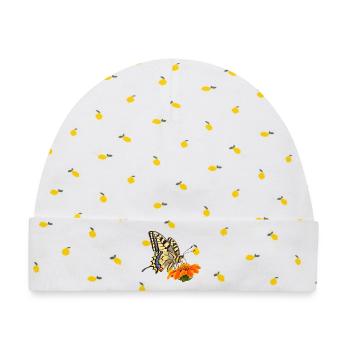 Schmetterling Schwalbenschwanz - Baby Premium Organic Mütze - Weiß/Zitronengelb - Vorne