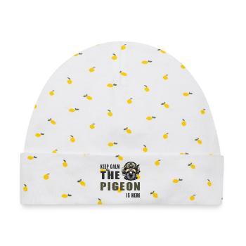Keep Calm Die Taube Ist Hier - Baby Premium Organic Mütze - Weiß/Zitronengelb - Vorne