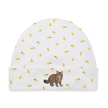 Europäische Wildkatze - Baby Premium Organic Mütze - Weiß/Zitronengelb - Vorne