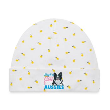 Australian Shepherd - Mein treuer Aussie - Baby Premium Organic Mütze - Weiß/Zitronengelb - Vorne