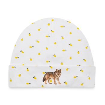 Wolf - Baby Premium Organic Mütze - Weiß/Zitronengelb - Vorne