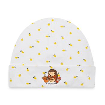 Cozy Season Igel Herbst Gemütlich Lesen Niedlich - Baby Premium Organic Mütze - Weiß/Zitronengelb - Vorne
