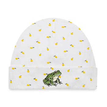 Frosch  - Baby Premium Organic Mütze - Weiß/Zitronengelb - Vorne