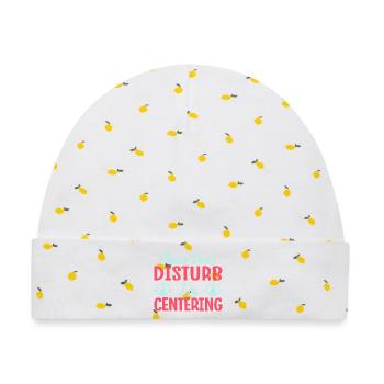 Yoga Please Don´t Disturb I´m Centering Funny Yoga - Baby Premium Organic Mütze - Weiß/Zitronengelb - Vorne