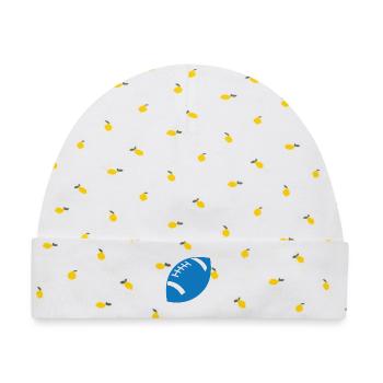 American Football / Rugby - Baby Premium Organic Mütze - Weiß/Zitronengelb - Vorne