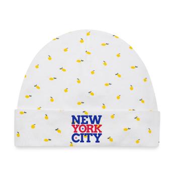new york city - Baby Premium Organic Mütze - Weiß/Zitronengelb - Vorne
