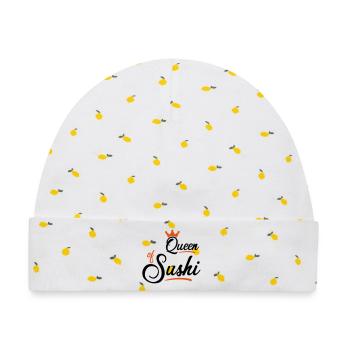 Sushi - Baby Premium Organic Mütze - Weiß/Zitronengelb - Vorne