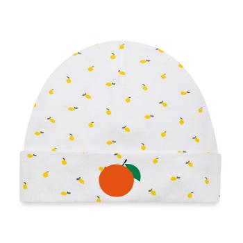 Orange - Baby Premium Organic Mütze - Weiß/Zitronengelb - Vorne