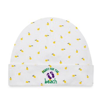 urlaub - Baby Premium Organic Mütze - Weiß/Zitronengelb - Vorne